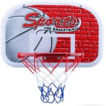 Cesta mini de basquete infantil 40cm com tabela aro e rede para porta e parede prática e divertida