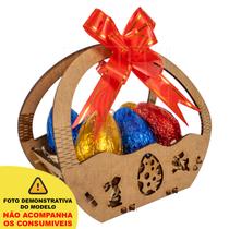 Cesta Mini Páscoa Mdf Ifood Presente Chocolate Ovo - Madelumi