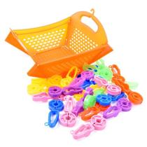 Cesta Multiuso com 36 (3 Dúzias) Prendedores