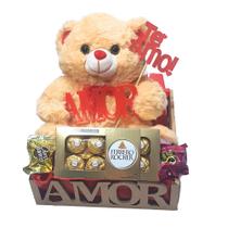 Cesta Namorados Amor Com Urso E Ferrero Rocher Cesta Namorados Amor Com Urso E Ferrero Rocher