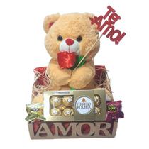 Cesta Namorados Amor Com Urso E Ferrero Rocher Cesta Namorados Amor Com Urso E Ferrero Rocher