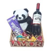 Cesta Namorados Com Vinho E Pelúcias De Bichinhos Escolha