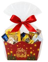 Cesta Natalina Premium Mini Panetone Ferrero Rocher Bombons