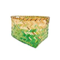 Cesta Natural De Bambu Decorativa Artesanal Grande 40X36Cm