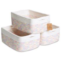 Cesta NaturalCozy, corda de algodão, 30x20x11 cm, pacote com 3