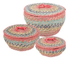 Cesta Nyanga Home&Co Fibra Color 3pçs Organizador Multiuso para Casa e Closet Cesta Nyanga Home&Co Fibra Color 3pçs Organizador Multiuso para Casa e Closet