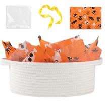 Cesta OIAHOMY Halloween Branca Laranja 30x20x13 cm