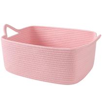 Cesta OIAHOMY Rosa de Algodón Tejida 39x29x17 cm 19L