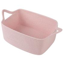 Cesta OIAHOMY Tecido de Algodão 34x25x15cm Rosa com Alças