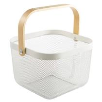 Cesta organizadora de armazenamento AJIODA Metal Mesh Steel White Cesta organizadora de armazenamento AJIODA Metal Mesh Steel White
