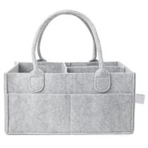 Cesta Organizadora de Fraldas em Feltro 14L Easy Decor Cor Cinza