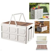 Cesta Organizadora Dobrável e Empilhável Bege Pequena Cesta Organizadora Dobrável e Empilhável Bege Pequena