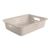 Cesta organizadora g baixa bege bege