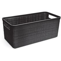Cesta Organizadora Juta Alongado Médio 4,5L Preto