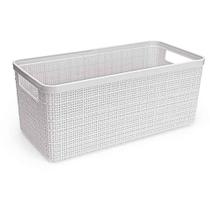Cesta Organizadora Juta Alongado Médio Branca 3,7