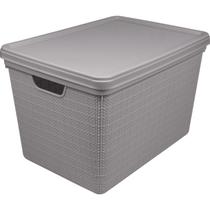 Cesta Organizadora Multiuso Juta 22 Litros Com Tampa - Jaguar Plasticos Cesta Organizadora Multiuso Juta 22 Litros Com Tampa - Jaguar Plasticos