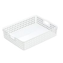 Cesta organizadora plástica branca 34 x 26 x 7 cm - 2072 - Art design Cesta organizadora plástica branca 34 x 26 x 7 cm - 2072 - Art design