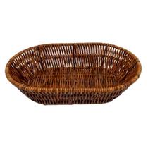 Cesta Oval c/ Textura de Vime Marrom - 17x 6 cm - Amigold