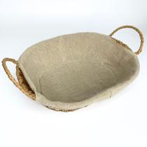 Cesta Oval com Alça em Papel e Forro de Tecido Cesta Oval com Alça em Papel e Forro de Tecido