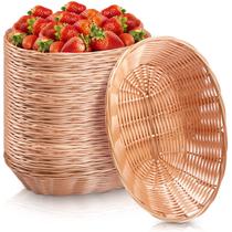 Cesta oval de plástico Zopeal, pacote com 12 unidades para armazenamento de pão de frutas Cesta oval de plástico Zopeal, pacote com 12 unidades para armazenamento de pão de frutas