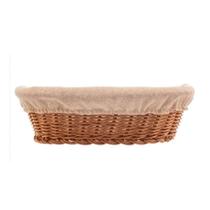 Cesta Oval de Rattan 27x20x8cm Plástico com Forro em Tecido Cesta Oval de Rattan 27x20x8cm Plástico com Forro em Tecido