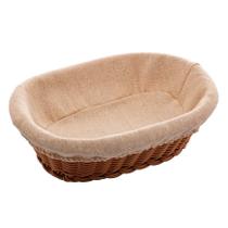 CESTA OVAL DE RATTAN PLASTICO C/FORRO EM TECIDO 27cm - LYOR