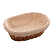 Cesta Oval de Rattan Plástico com Forro em Tecido 27cm x 20cm x 8cm - Lyor Cesta Oval de Rattan Plástico com Forro em Tecido 27cm x 20cm x 8cm - Lyor