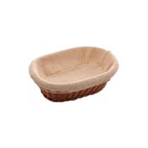 Cesta Oval de Rattan Plástico com Forro em Tecido 27cm x 20cm x 8cm - Lyor