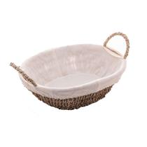 Cesta Oval de Sisal c/ Forro em Tecido 27x21x12,5cm Wolff 61592 Cesta Oval de Sisal c/ Forro em Tecido 27x21x12,5cm Wolff 61592