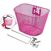 Cesta oval para aro 20 aramada rosa aço c/haste