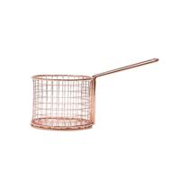 Cesta p/Fritura de Ferro Rose Gold Redonda 21 x 10cm