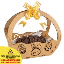 Cesta P Páscoa Mdf Ifood Presente Chocolate Ovo