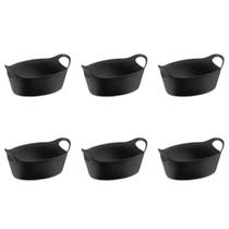 Cesta Pao Cestinha Cesto Organizador Preto Bar Petisco 6un