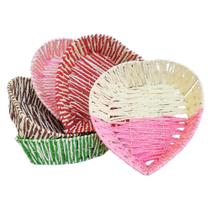 Cesta Para Pães Formato Coração 22x22x7cm Bicolor Metal / Fibra de Papel Cesta Para Pães Formato Coração 22x22x7cm Bicolor Metal / Fibra de Papel