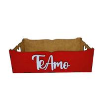 Cesta para presente te amo 27x16,5x8,5cm vermelha