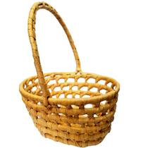 Cesta Pequena de Palha de Carnaúba Decoração Páscoa