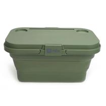 Cesta Picnic Dobrável C/ Alças Tampa Porta Copos Vira Mesa em Silicone Verde - Nautika Cesta Picnic Dobrável C/ Alças Tampa Porta Copos Vira Mesa em Silicone Verde - Nautika