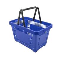 Cesta Plástica Com Alça Para Compras Supermercado - Azul