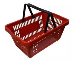 Cesta Plástica De Supermercado/loja Vermelho
