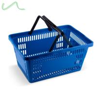 Cesta Plástica Supermercado Reforçada Cestinha Azul Multiuso