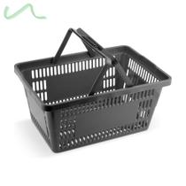 Cesta Plástica Supermercado Reforçada Cestinha Preto