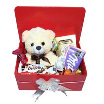 Cesta Presente Carinho Chocolates, Urso, Kinder, Ferrero
