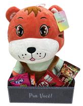 Cesta Presente Dia das Crianças Pelúcia Chocolates e Doces