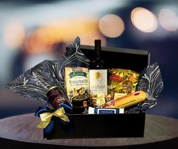 Cesta Presente Gourmet Queijos & Vinho Provolone Combinação Clássica