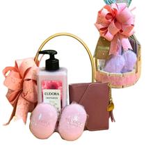 Cesta Presente Mulher Hidratante Corporal Sabonete Carteira