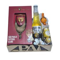 Cesta Presente São Paulo Pai Torcedor com Taça e Cerveja Cesta Presente São Paulo Pai Torcedor com Taça e Cerveja