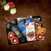 Cesta Presente Vinho & Chocolate O Doce Sabor do Luxo Cesta Presente Vinho & Chocolate O Doce Sabor do Luxo