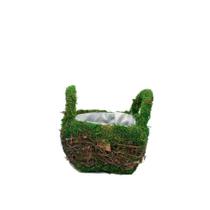 Cesta Quadrada de Musgo Verde/Marrom - 17cm - 1 unidade - Cromus - Rizzo