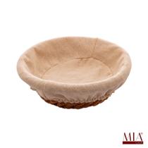 Cesta Rattan Plástico Redonda com Forro 21x7CM Cesta Rattan Plástico Redonda com Forro 21x7CM