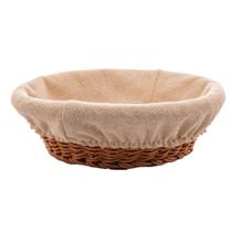 Cesta Redonda com Forro de Rattan Plástico 21cm x 7cm